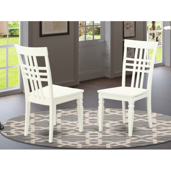 Logan Dining Chair With Wood Seat - Linen White Finish- Set Of 2