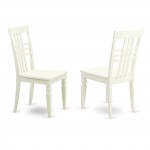 Logan Dining Chair With Wood Seat - Linen White Finish- Set Of 2