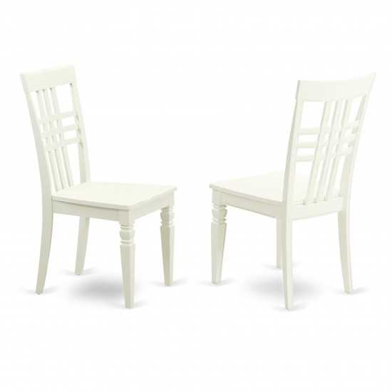 Logan Dining Chair With Wood Seat - Linen White Finish- Set Of 2