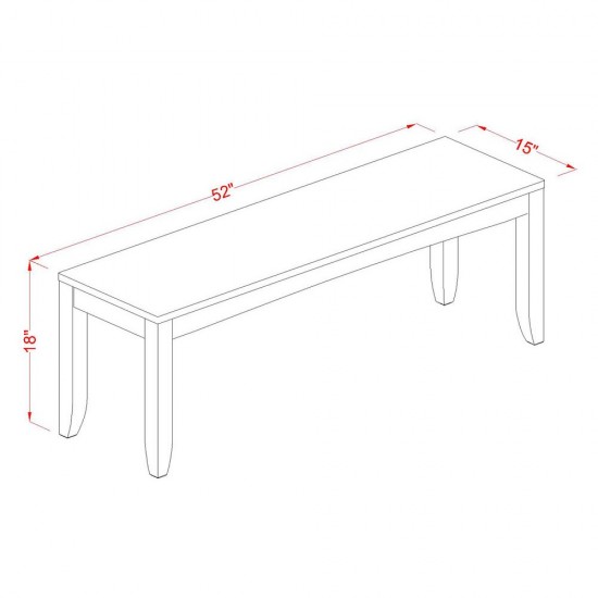 Lynfield Dining Bench With Wood Seat In Espresso Finish