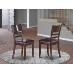 Lynfield Dining Chair, Faux Leather Upholstered Seat In Cappuccino- Set Of 2