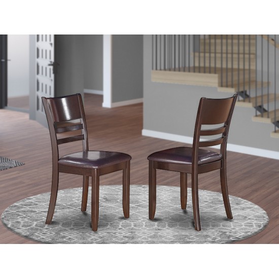 Lynfield Dining Chair, Faux Leather Upholstered Seat In Cappuccino- Set Of 2