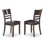 Lynfield Dining Chair, Faux Leather Upholstered Seat In Cappuccino- Set Of 2