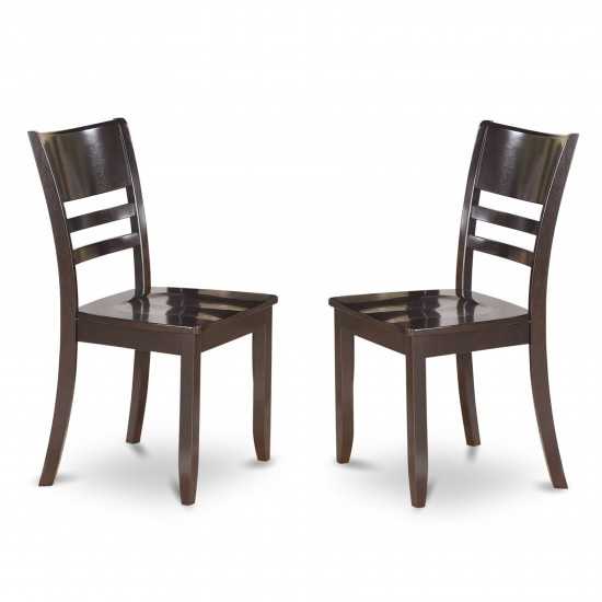 Lynfield Dining Chair With Wood Seat In Cappuccino Finish - Set Of 2