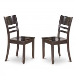 Lynfield Dining Chair With Wood Seat In Cappuccino Finish - Set Of 2