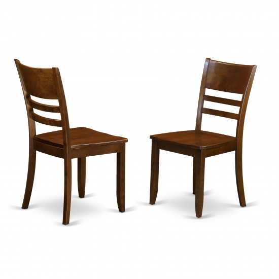 Lynfield Dining Chair With Wood Seat In Espresso Finish - Set Of 2