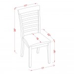 Milan Dining Chair With Cushion Seat - Saddle Brown Finish - Set Of 2