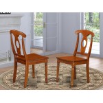 Napoleon Styled Chair With Wood Seat - Set Of 2, Saddle Brown