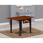 Norden Rectangular Table 30"X48" With 2 Drop Leaves In Black & Cherry Finish