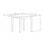 Rectangular Table 30"X48" With 2 Drop Leaves In Buttermilk & Cherry Finish