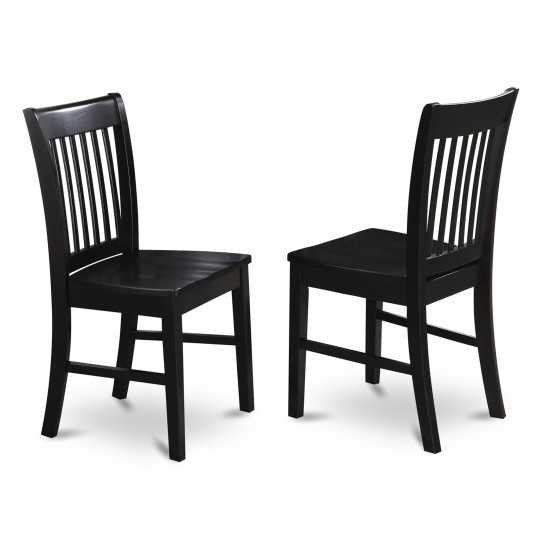 Norfolk Dining Chair Wood Seat Black Finish- Set Of 2