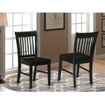 Norfolk Dining Chair Wood Seat Black Finish- Set Of 2