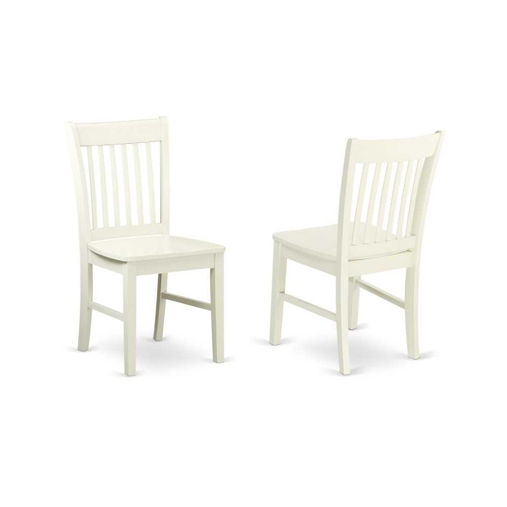 Norfolk Dining Chair With Wood Seat -Linen White Finish- Set Of 2 Norfolk Dining Chair With Wood Seat -Linen White Finish- Set Of 2
