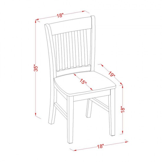Norfolk Dining Chair With Wood Seat -Linen White Finish- Set Of 2