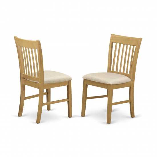 Norfolk Kitchen Dining Chair With Cushion Seat -Oak Finish- Set Of 2