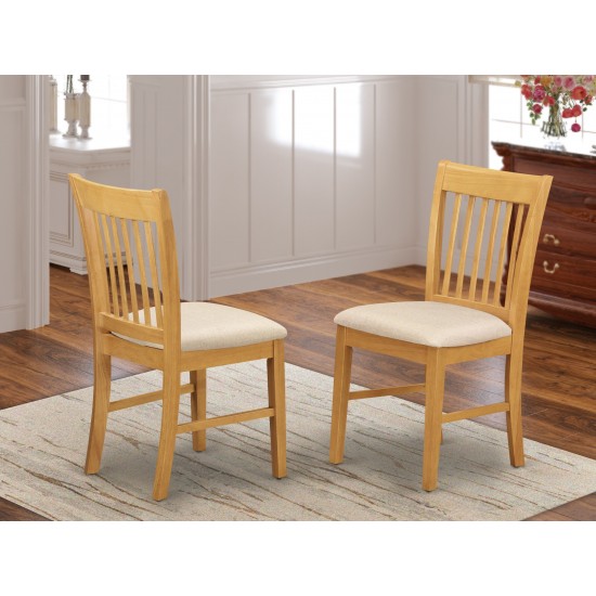 Norfolk Kitchen Dining Chair With Cushion Seat -Oak Finish- Set Of 2