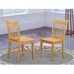 Norfolk Dining Chair With Wood Seat -Oak Finish- Set Of 2