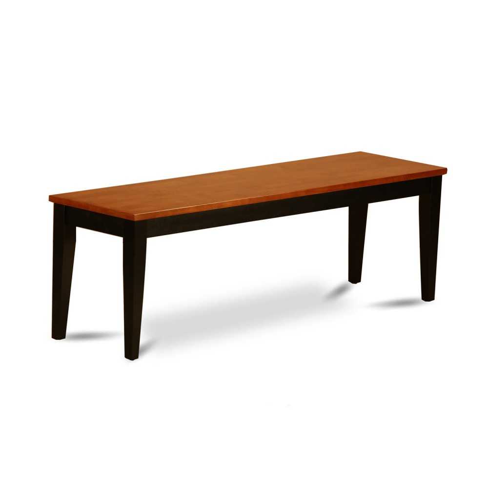 Nicoli Dining Bench With Wood Seat In Black And Cherry Finish