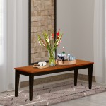 Nicoli Dining Bench With Wood Seat In Black And Cherry Finish