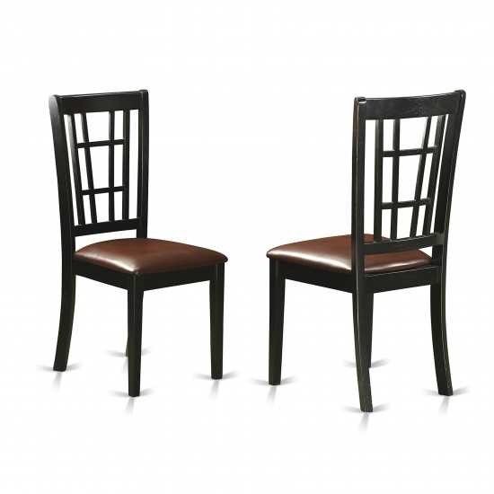 Nicoli Dining Chair With Faux Leather Upholstered Seat - Set Of 2