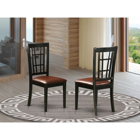 Nicoli Dining Chair With Faux Leather Upholstered Seat - Set Of 2