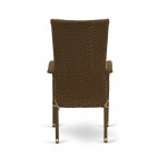 Oslo Patio Chair With Cushion, Brown Wicker, And Beige Cushion - Set Of 2