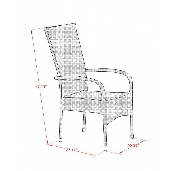 Oslo Patio Chair With Cushion, Brown Wicker, And Beige Cushion - Set Of 2