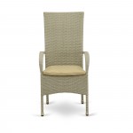 Oslo Patio Chair, Cushion, Natural Linen Wicker, And Beige Cushion - Set Of 2