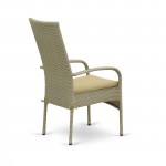 Oslo Patio Chair, Cushion, Natural Linen Wicker, And Beige Cushion - Set Of 2