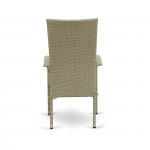 Oslo Patio Chair, Cushion, Natural Linen Wicker, And Beige Cushion - Set Of 2