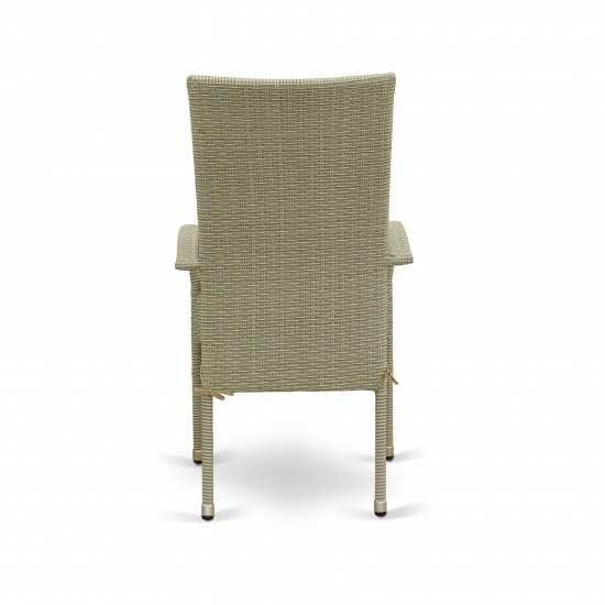 Oslo Patio Chair, Cushion, Natural Linen Wicker, And Beige Cushion - Set Of 2