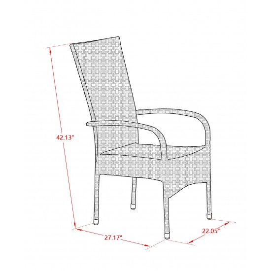 Oslo Patio Chair, Cushion, Natural Linen Wicker, And Beige Cushion - Set Of 2