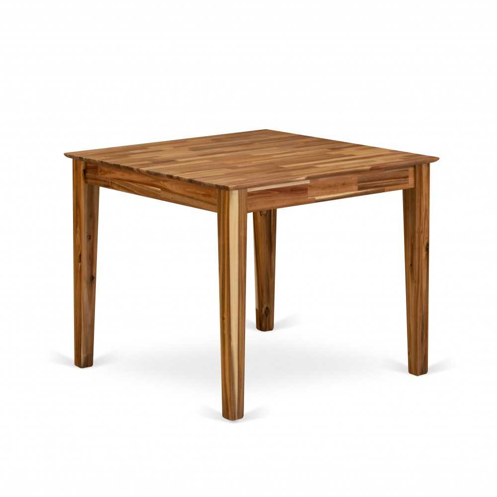 Wood Kitchen Table, Walnut Color Top Surface, Asian Wood Kitchen Table Wooden Legs Walnut Finish Wood Kitchen Table, Walnut Color Top Surface, Asian Wood Kitchen Table Wooden Legs Walnut Finish