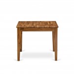 Wood Kitchen Table, Walnut Color Top Surface, Asian Wood Kitchen Table Wooden Legs Walnut Finish