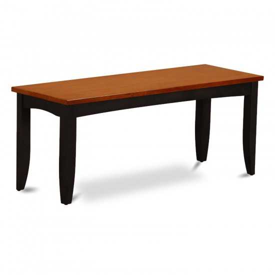 Parfait Dining Room Bench With Wood Seat In Black And Cherry Finish