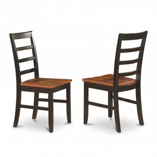 Parfait Chair With Wood Seat - Black & Cherry Finish- Set Of 2