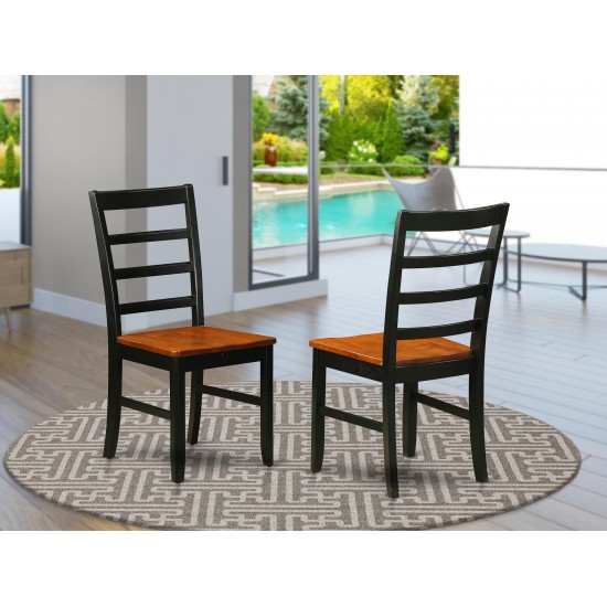 Parfait Chair With Wood Seat - Black & Cherry Finish- Set Of 2