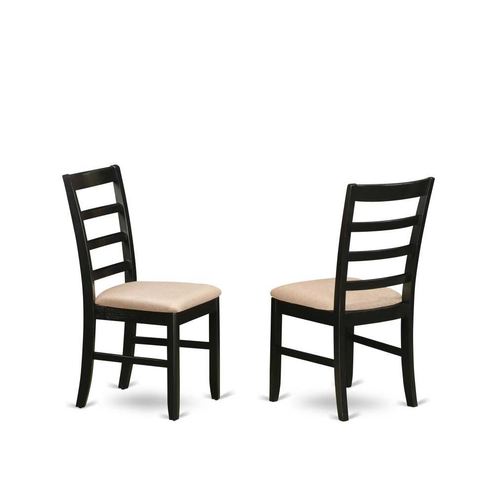 Parfait Stool Linen Fabric Seat With Lader Back - Set Of 2 Parfait Stool Linen Fabric Seat With Lader Back - Set Of 2