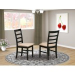 Parfait Stool Linen Fabric Seat With Lader Back - Set Of 2