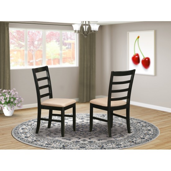 Parfait Stool Linen Fabric Seat With Lader Back - Set Of 2