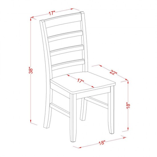 Parfait Stool Wood Seat With Lader Back - Set Of 2