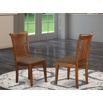 Portland Slat Back Chair For Kitchen With Fabric Seat - Set Of 2