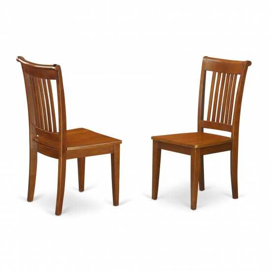 Portland Slat Back Dining Room Chair With Wood Seat - Set Of 2