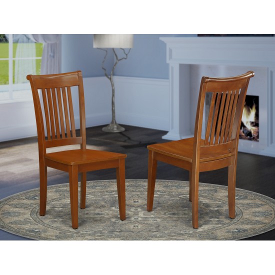 Portland Slat Back Dining Room Chair With Wood Seat - Set Of 2