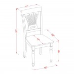 Plainville Kitchen Dining Chair With Wood Seat - Black & Cherry- Set Of 2
