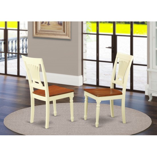 Plainville Kitchen Dining Chair Wood Seat - Buttermilk And Cherry- Set Of 2