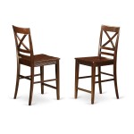 Quincy Counter Height Stools With X-Back In Mahogany Finish - Set Of 2