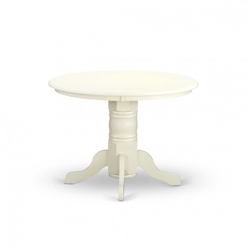 Round Kitchen Table 42" Diameter In Linen White