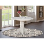 Round Kitchen Table 42" Diameter In Linen White