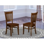 Vancouver Wood Seat Dining Chairs In Espresso Finish - Set Of 2